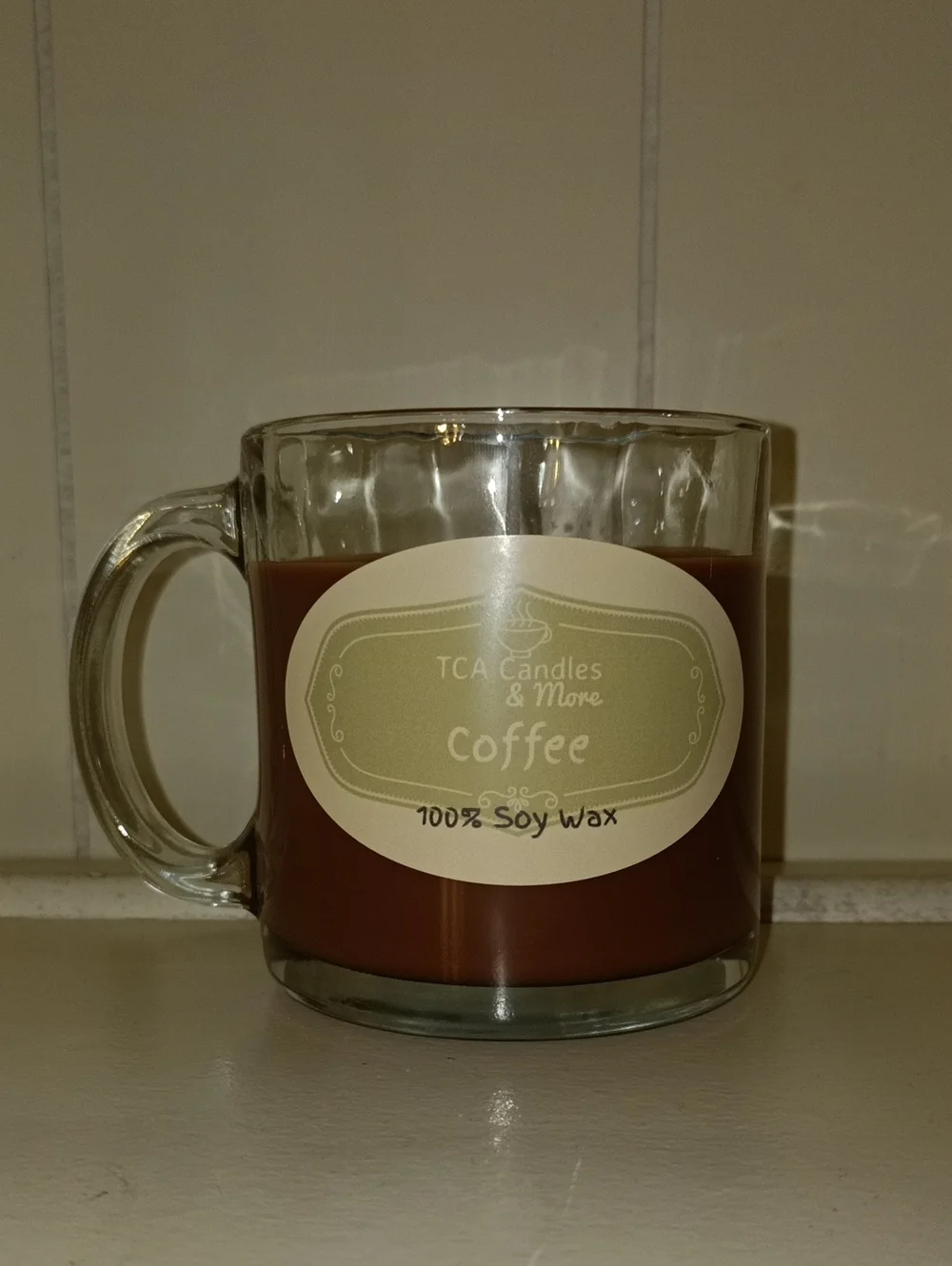 Coffee Scented Soy Wax Candle - Brown